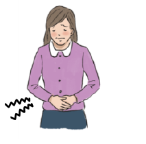 腹痛やお腹の張り（腹部膨満感）。お腹の張り（腹部膨満感）や痛みによる不快感も便秘の患者さんによくみられる症状